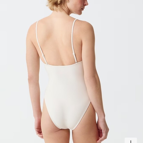 NWT J Crew Size 14 Squareneck one piece swimsuit Natural Ivory - Picture 2 of 7
